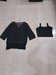 Black Blouse with Tank Top