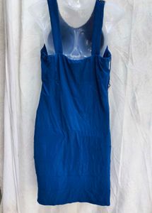 402711. Blue Beaded Neck Mini Dress