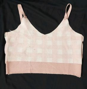 Pink Gingham Knit Set