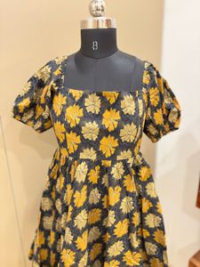Cute Short Floral Cotton Dress