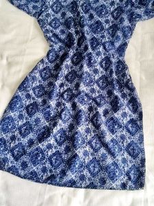 Blue &amp; White Print Dress👗