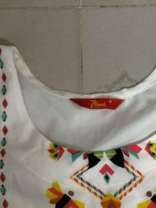 White Printed Kurti