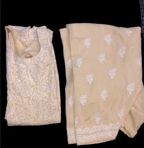 Beautiful Beige Suit Thread Work