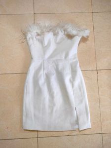Ostrich Feather Midi Fitted Dress ⛄🦢🐚🦪🦭