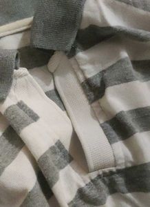 Co. Striped Polo Collar T SHIRT