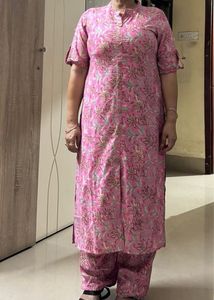 Pink Printed Kurta Set