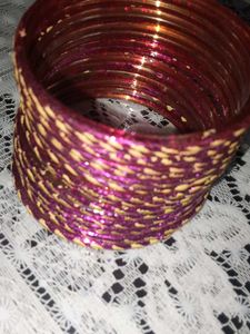 Maroon &amp; Gold Bangle Set