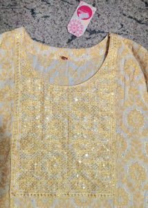 Yellow Embroidered Kurta