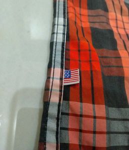 red colour checked shirt for men (thrifted)