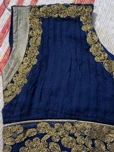 Jari Neavy Blue Women Kurta