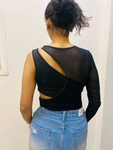 Chic Black Cutout Top