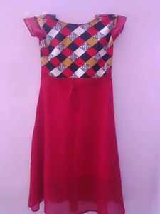 Patterned Red Dress