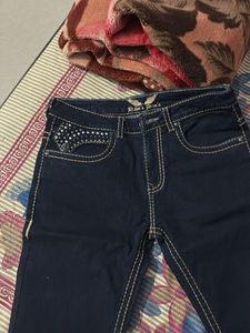 Rhinestone Pocket Jeans