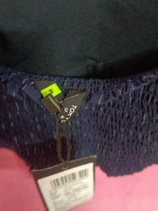Striped Navy Crop Top