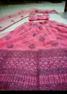 Beautiful Grand Onion Pink Wedding Lehenga Choli