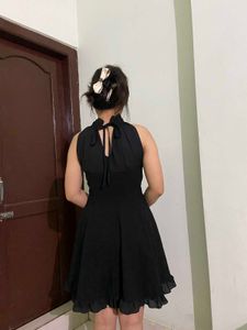 Women Black Halter Dress