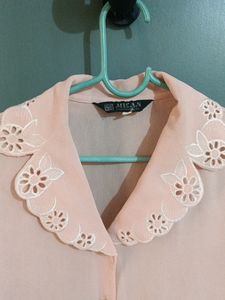 Peach Chikankari Shirt