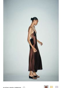 Zara Satin Midi Dress