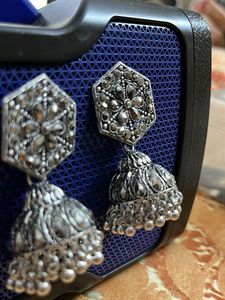 Silver Jhumka Earrings