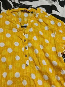 Yellow Polka Dot Kurta
