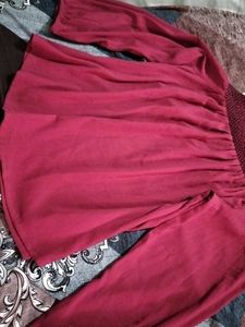 Maroon Bell Sleeve Top