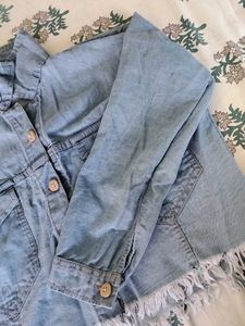 Denim Fringe Jacket