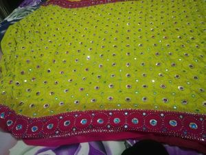 Green Embellished Dress Material