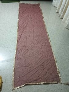 Bridal Maroon &amp; Gold Embroidered Dupatta