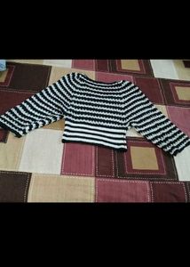 Striped Knit Cropped Top