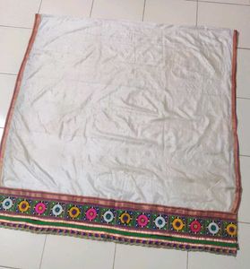 Embroidered White Navratri Dupatta