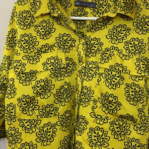 M&amp;S Collection Yellow Print Shirt