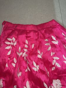Pink Embroidered Ethnic Skirt