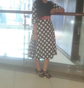 Black and white polka dot dress