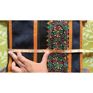 Embroidered Tribal Print Denim Sling Bag