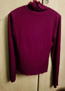 Burgundy Ribbed Top