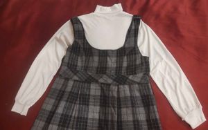 cute korean Plaid Pinafore Dress 👗🌸 for women