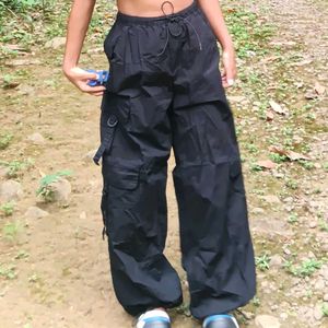 Black Drawstring Cargo Pants
