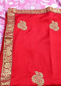 Red Embroidered Saree