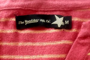 Pretty Pink Sweater With Yellow Horizontal Strips