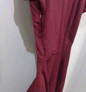 Burgundy Lace-Up Mini Dress