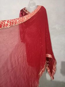 Red Satin Salwar Suit