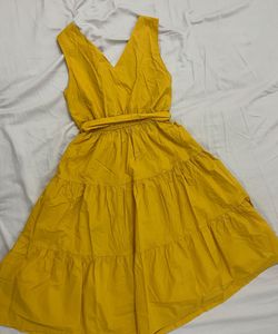 Mustard Yellow Tiered Dress
