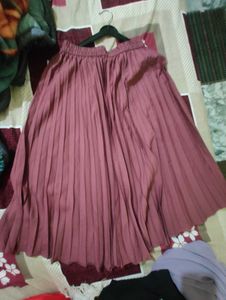 Pleated Brown Skirt