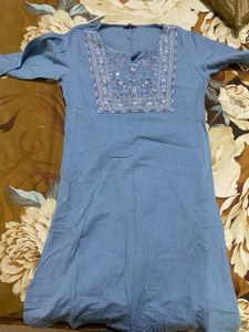 Blue Embroidered Kurta🥰