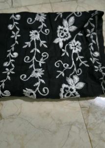 Elegant Black Embroidered Short Kurta ll L Size