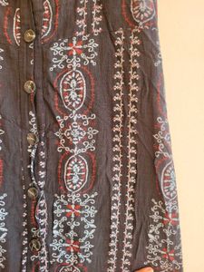 Handblock print Black Dress