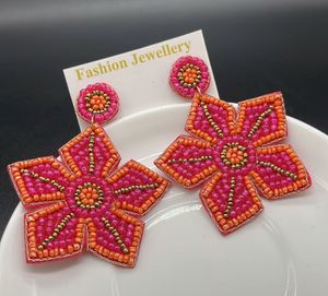Flower Beaded Earrings