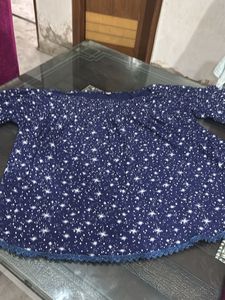 Starry Night Blue Girlish Top