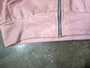 Pink Fur Cropped Hoodie