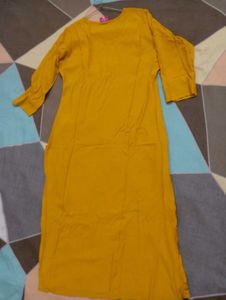 Yellow Printed Kurta